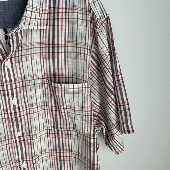 Tommy Bahama Plaid Short Sleeve Button Down Shirt Hawaiian Aloha - Picture 5 of 6